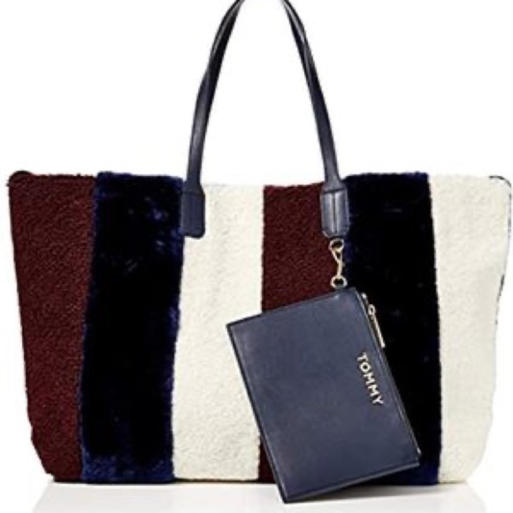 NWOT Tommy Hilfiger Corp faux fur Tote